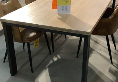 eettafel eiken met metalen frame 200x100
