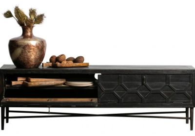 Bequest tv meubel hout zwart 160 cm